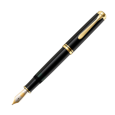 Stylo-plume à piston SOUVERÄN 1000 en résine noire, plume EF - Noir