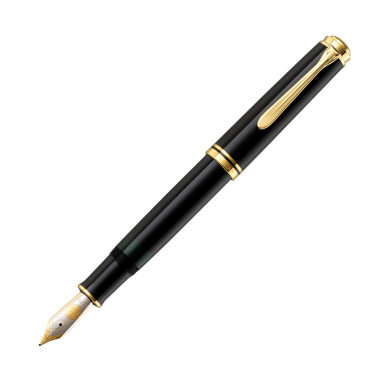 Stylo-plume à piston SOUVERÄN 1000 en résine noire, plume B - Noir