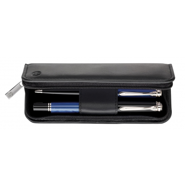 Etui noir en cuir grené pour 1 stylo-plume de Lamy