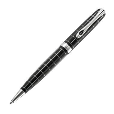 Stylo bille Excellence A plus Rhomb guilloché lapis noir chrome easyFLOW