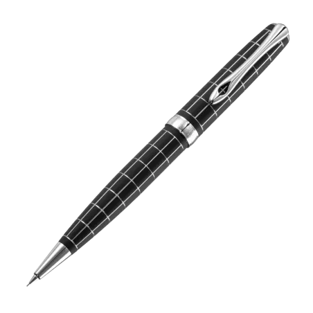 Porte-mines Excellence A plus Rhomb guilloché lapis noir chrome - 0,7