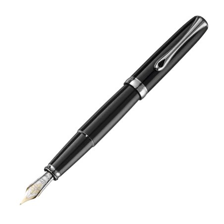 Stylo-plume Excellence A2 laqué noir 14 carats - M
