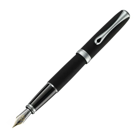 Stylo-plume Excellence A2 lapis noir mat chrome 14 carats - M