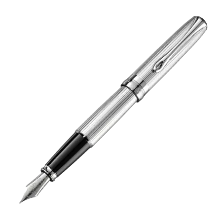 Stylo-plume Excellence A2 Guilloché chrome - M