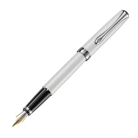 Stylo-plume Excellence A2 Blanc perle 14 carats - M