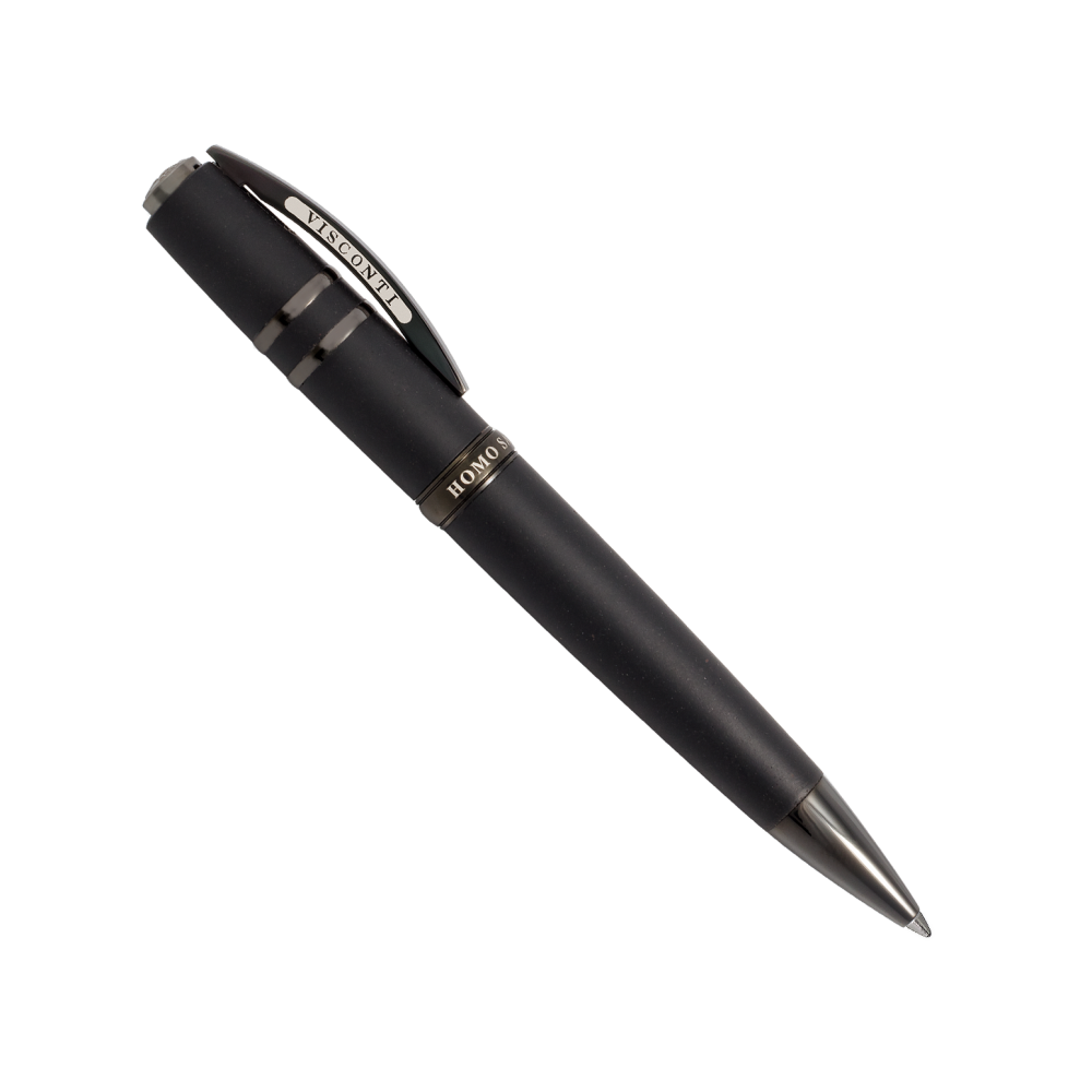 Stylo bille Homo Sapiens Dark Age en lave avec inserts en acier ruthénié - BLACK LAVA Stylo bille Homo Sapiens Dark Age en lave avec inserts en acier ruthénié - BLACK LAVA