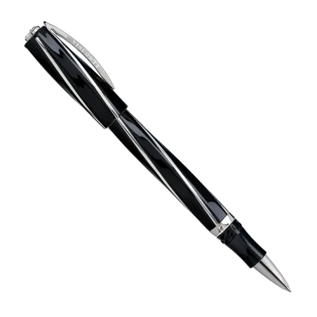 Roller Divina Elegance en résine avec inserts en argent 925‰ - BLACK