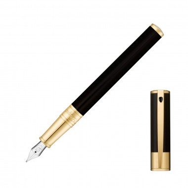 Stylo-plume D-Initial noir-or