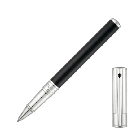 Stylo Roller S.T. Dupont - D-Initial Noir/Chromé Ligné