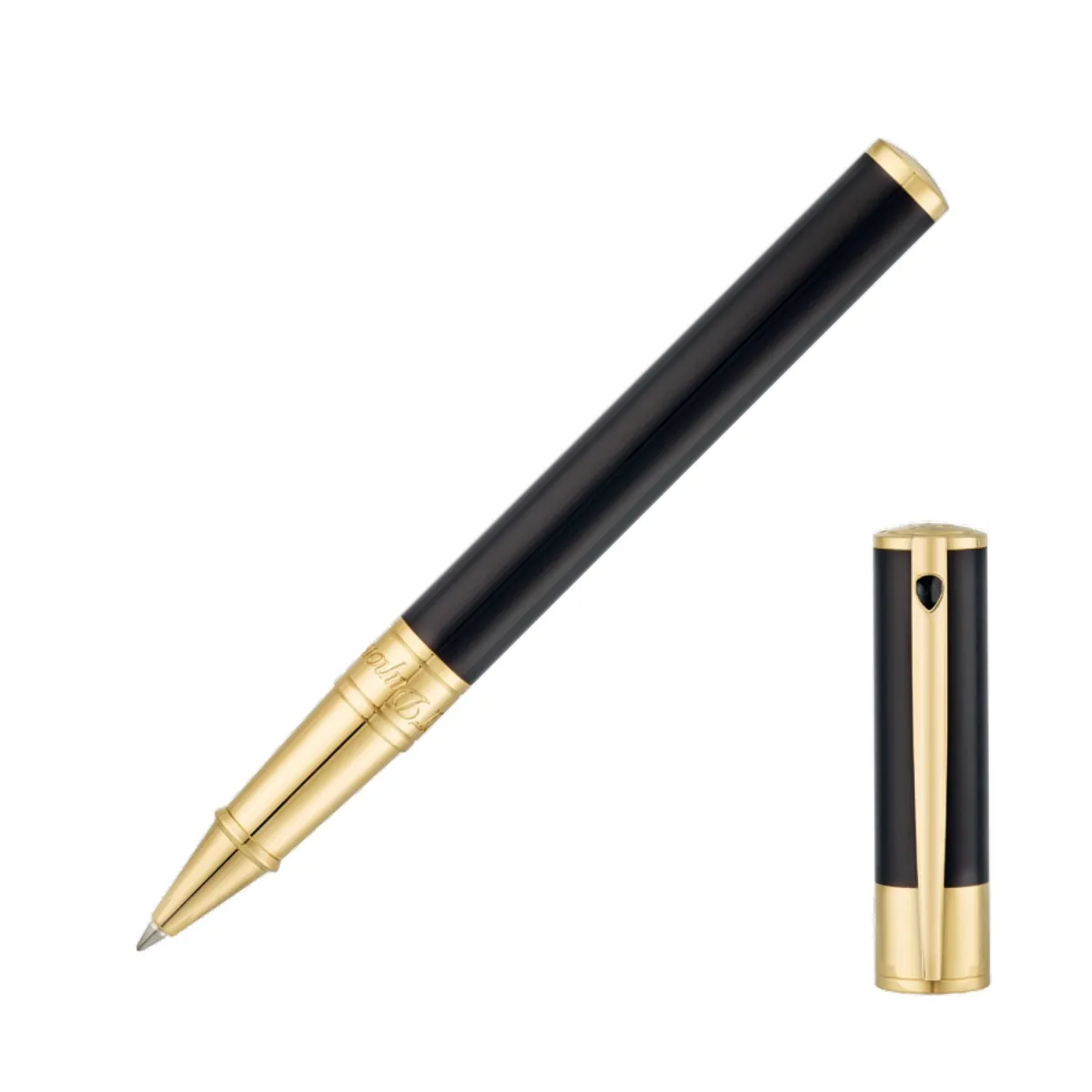 Stylo Roller D-Initial noir - or jaune