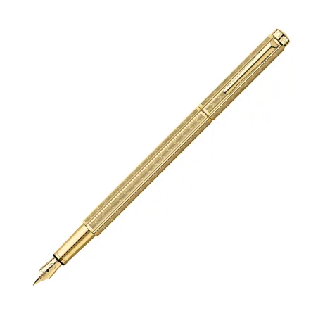 Stylo Plume Ecridor Caran D'ache "Chevron Doré" - M