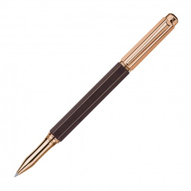 Stylo roller VARIUS EBONY plaqué or rose