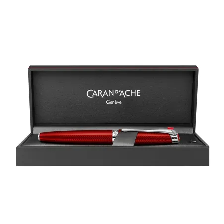 Stylo Plume M Caran d'Ache - Léman - Rouge Carmin - Coffret