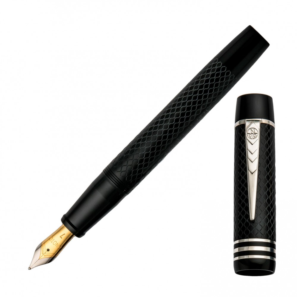 Stylo-Plume Magna Classic Black & Silver Chased