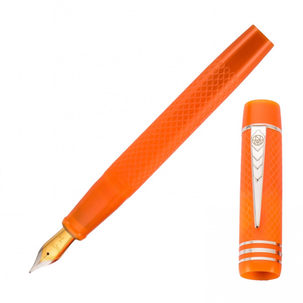 Stylo-Plume Magna Classic Tangerine & Silver Chased