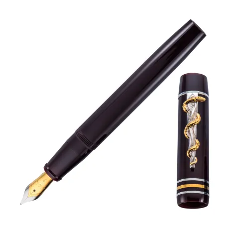 Stylo-Plume The Doctor's Pen Deep Claret with Rod of Ascelepius