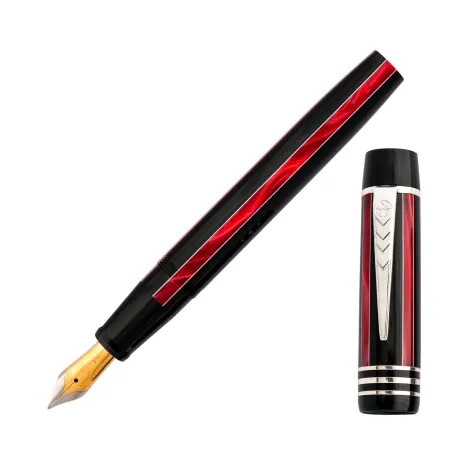 Stylo-Plume Charles Dickens Nickleby - red pinstripe & Silver