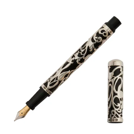 Stylo-Plume Onoto Heritage Overlay Black with Silver Heritage Pattern Overlay