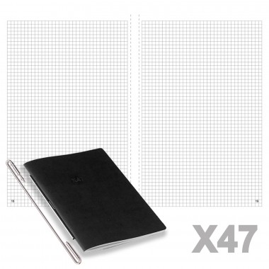 X47 Recharge Carnet de notes pages quadrillées 2.5 mm