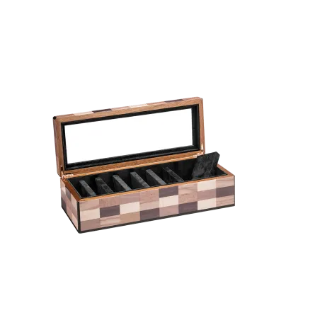 Bar à Encre MORICI - VENEZIA // LAGUNA. Couvercle Vitré. 7 séparateurs amovibles. Finition vernis brillant.