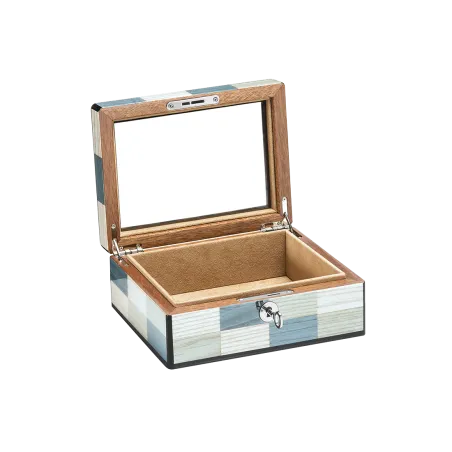 Coffrets Vide MORICI - VENEZIA // LAGUNA. Couvercle Vitré. Finition vernis brillant.