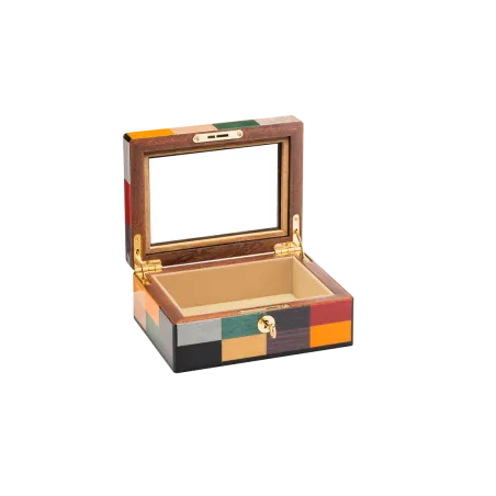 Coffrets Vide MORICI - VENEZIA // RIALTO.  Couvercle Vitré. Finition vernis brillant.