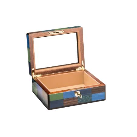 Coffrets Vide MORICI - VENEZIA // CANNAREGIO.  Couvercle Vitré. Finition vernis brillant.