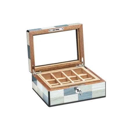 Coffrets Bijouterie MORICI - VENEZIA // LAGUNA. Couvercle Vitré. Finition vernis brillant.