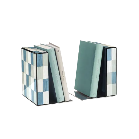 Serre-Livres MORICI - VENEZIA // LAGUNA. Finition vernis brillant.