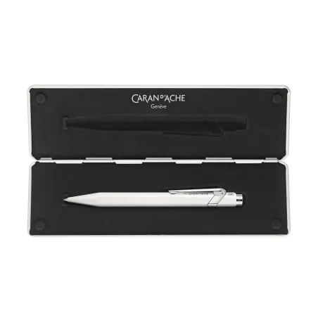 Stylo Roller 849 Vernis Blanc Satiné - Avec Etui slimpack