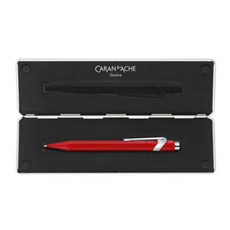 Stylo Roller 849 Caran d'Ache - Vernis Rouge Satiné - Etui Slimpack