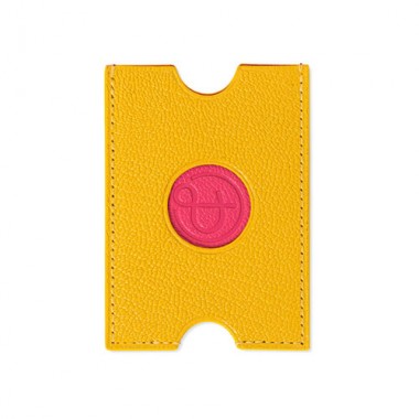 Porte-cartes PINEL & PINEL hublot en toile enduite poppy - chevre fuschia