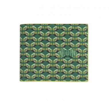 portefeuille PINEL & PINEL manhattan 7c toile enduite émeraude