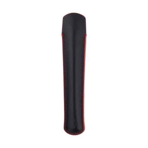 LADON - Senso - Etui 1 place petit modèle - noir surpiqûre rouge