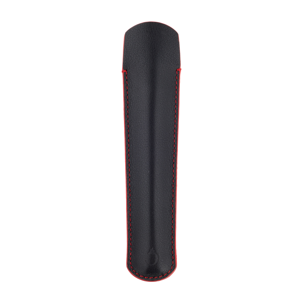 LADON - Senso - Etui 1 place grand modèle - noir surpiqûre rouge