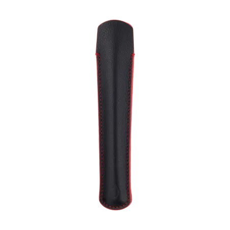 LADON - Senso - Etui 1 place petit modèle - noir surpiqûre rouge