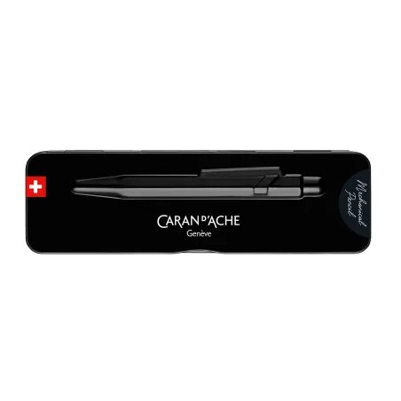 Porte-Mine 844™ Caran d'Ache - Premium Black Code – Mines 0.7 mm, Gomme intégrée, Swiss Made