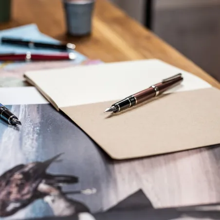 Stylo-plume M PILOT Falcon Brique Laqué - Plume Or 14 Carats - Luxe et Souplesse