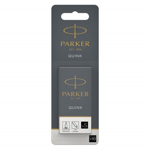 PARKER blister de 10 cartouches Quink pour Stylo plume - encre noire