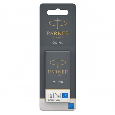 PARKER blister de 10 cartouches Quink pour Stylo plume - encre bleue