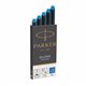 PARKER Quink 5 cartouches longues - encre bleue effaçable