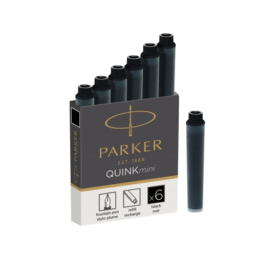 PARKER Quink 6 cartouches courtes Stylo plume - encre noire