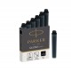 PARKER Quink 6 cartouches courtes Stylo plume - encre noire