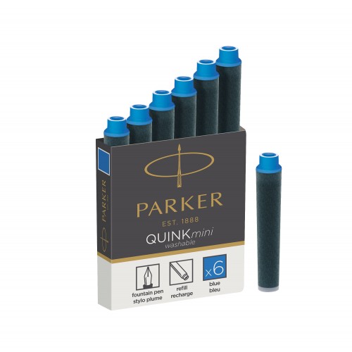 PARKER Quink 6 cartouches courtes Stylo plume - encre bleue