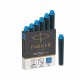 PARKER Quink 6 cartouches courtes Stylo plume - encre bleue