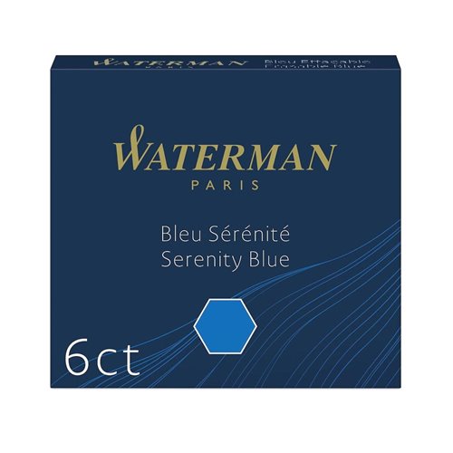 WATERMAN boite 6 cartouches - couleur Bleu Sérénité