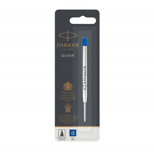 PARKER recharge bille Quinkflow - pointe large - bleue - blister X 1