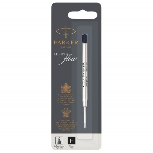 PARKER recharge bille Quinkflow - pointe fine - noire - blister X 1