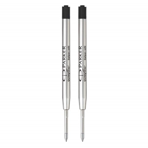 PARKER recharge bille Quinkflow - pointe moyenne - noire - blister X 2