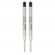 PARKER recharge bille Quinkflow, pointe moyenne, noire, blister X 2